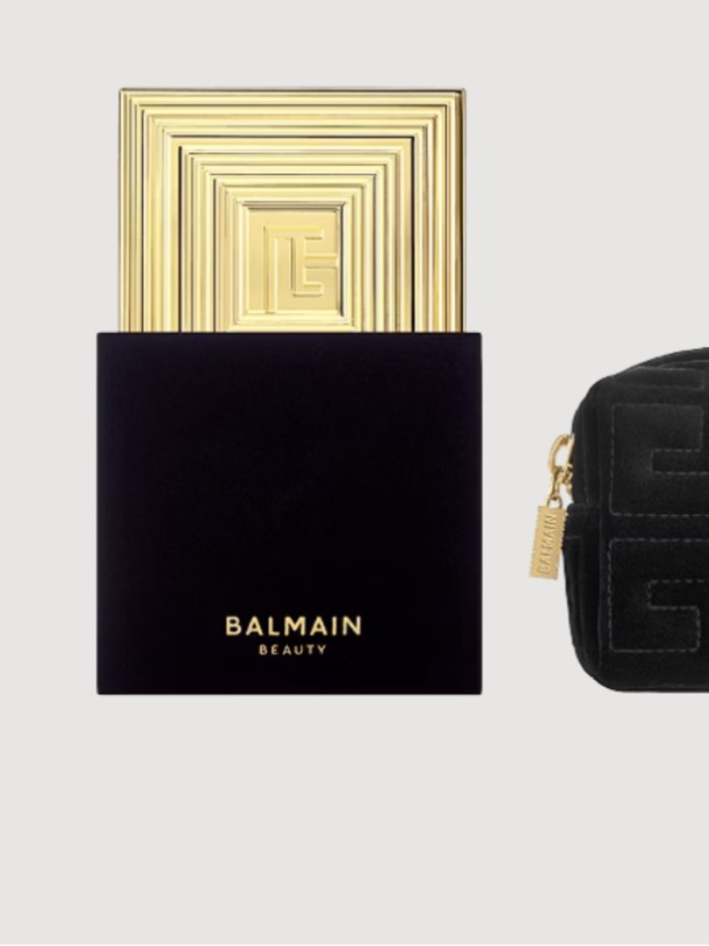 Balmain Prestige Gold Vanity Compact Mirror New w logo dust bag GWP